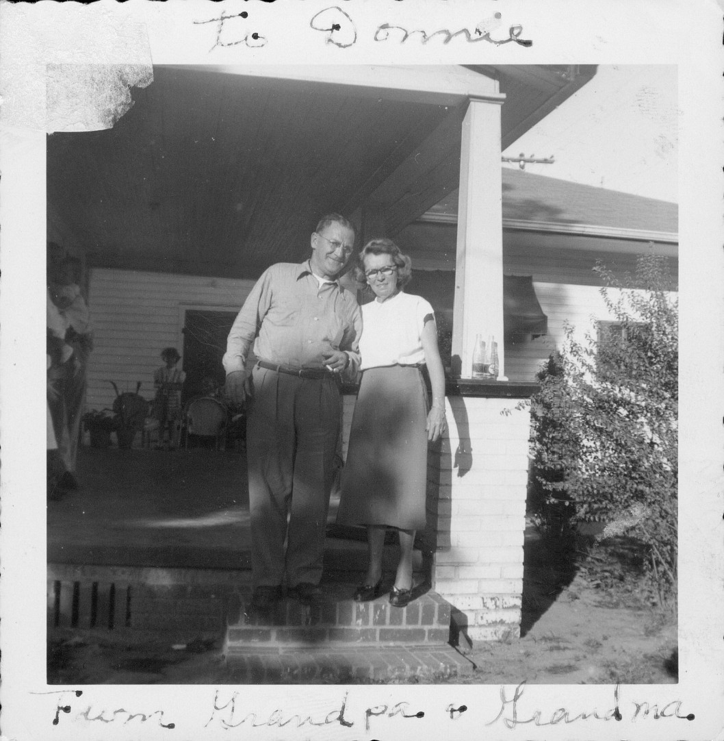 "Pop" and "Ma" Hartman: Charles Edward Hartman and Gertrude Gaither Hartman. Inscribed "To Donnie, from Grandpa & Grandma" (family photo).